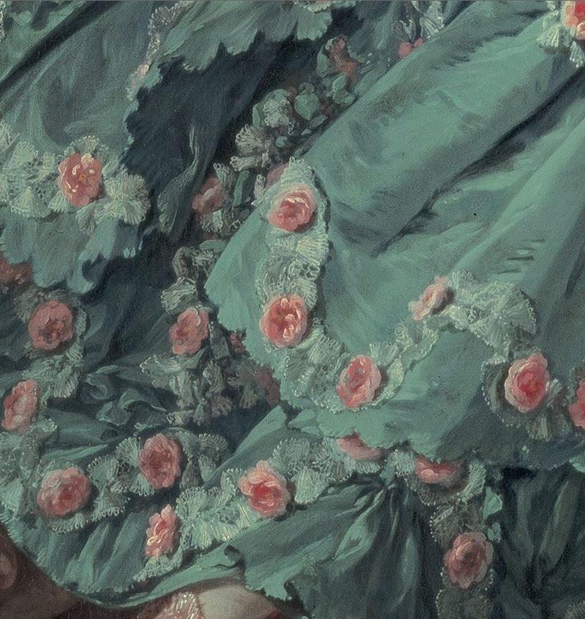 Madame de pompadour dress detail