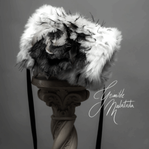 Nocturne in White Muff - Gothic Faux Fur and Feather Handwarmer