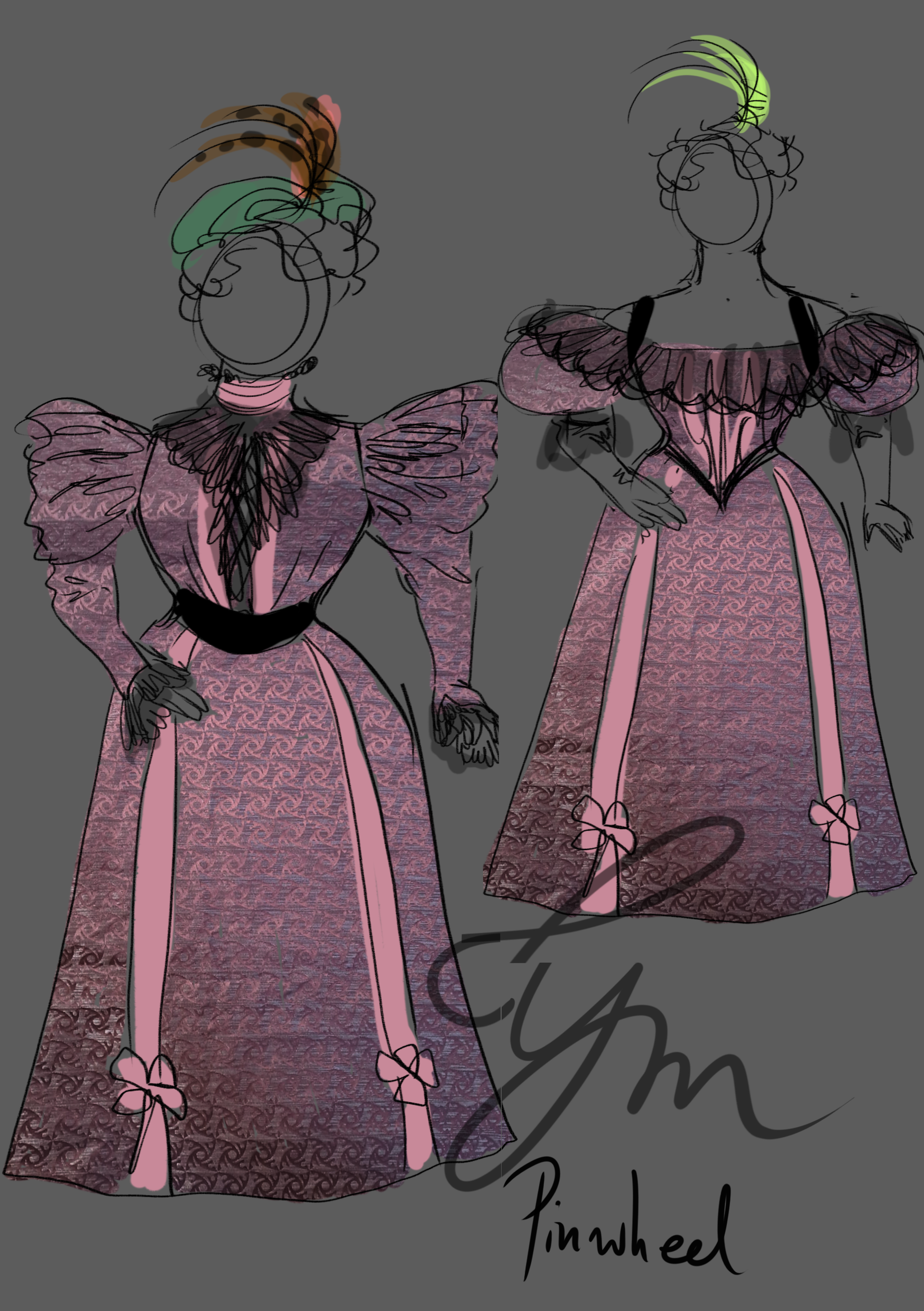 Pinwheel in ancient mauve - 1895-1897 robe à transformation - Image 3