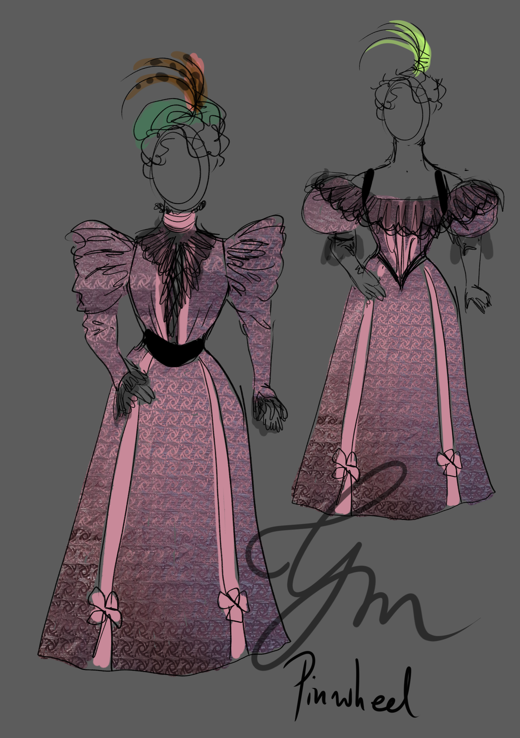 Pinwheel in ancient mauve - 1895-1897 robe à transformation