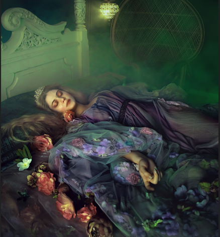sleep2 sleeping beauty inspired wedding dress, medieval, silk tulle and flowers