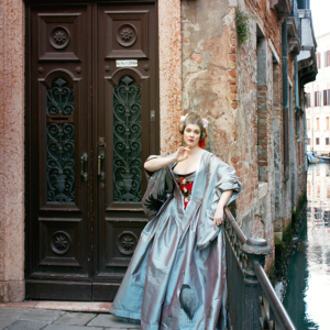 One-of-a-Kind 18th Century Robe Volante - Historical Fantasy Rococo Gown in Silk Taffeta