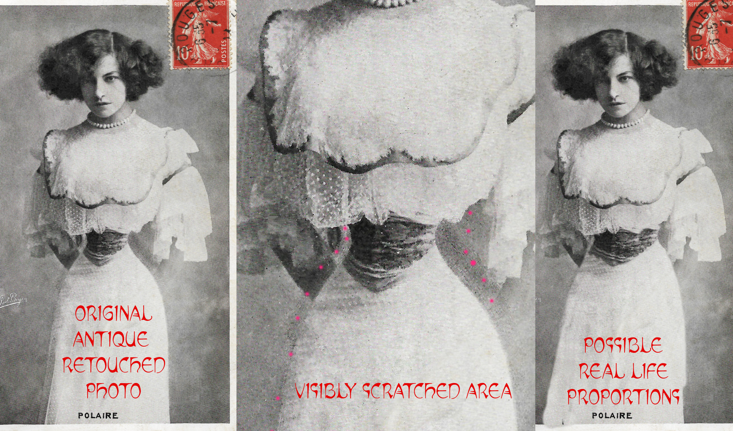 Polaire polaire, edwardian and victorian photoshop example of a small waist