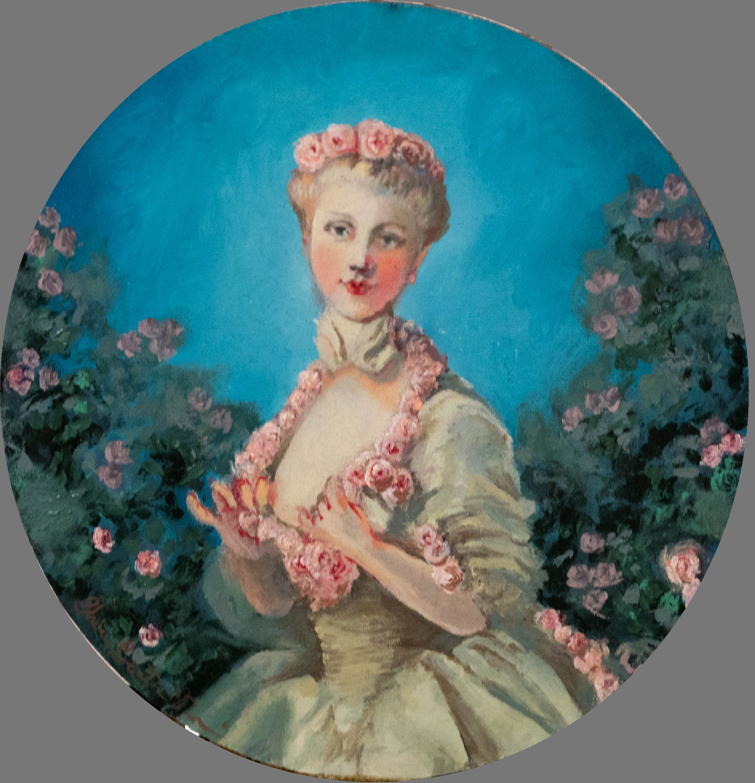Young Woman with a Garland of Roses